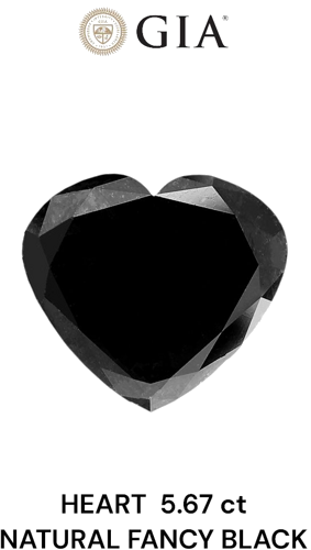 5.67 carat Fancy Black-VVS2 Natūralus Heart Deimantas (1)