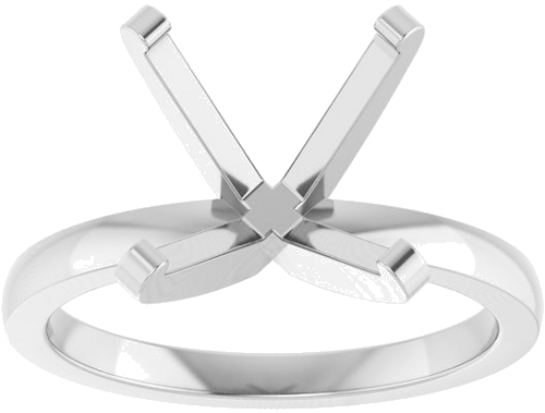 14K White 11 mm Round 4-Prong Engagement Ring Mounting (3)