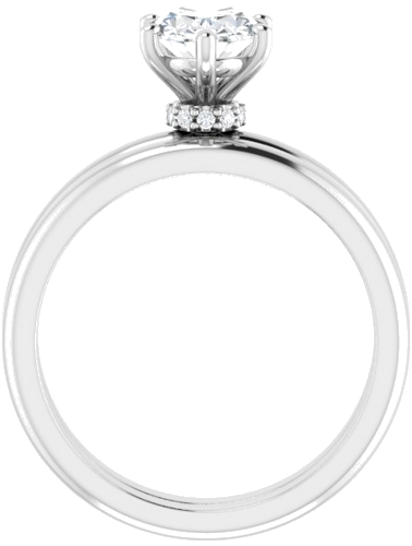 Sužadėtuvių Žiedas „Accented“ 14k white gold Oval 8mm x 6mm (8)