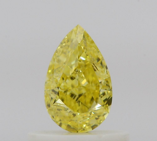 0.5 carat Fancy Intense Yellow-SI1 Natūralus Pear Deimantas (1)