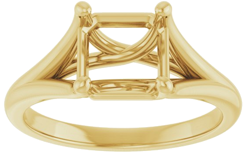 Sužadėtuvių Žiedas „Solitaire“ 14k yellow gold Asscher 7mm (3)