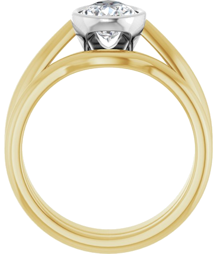 Sužadėtuvių Žiedas „Bezel-Set Solitaire“ 14k yellow/white gold Pear 9mm x 6mm (7)