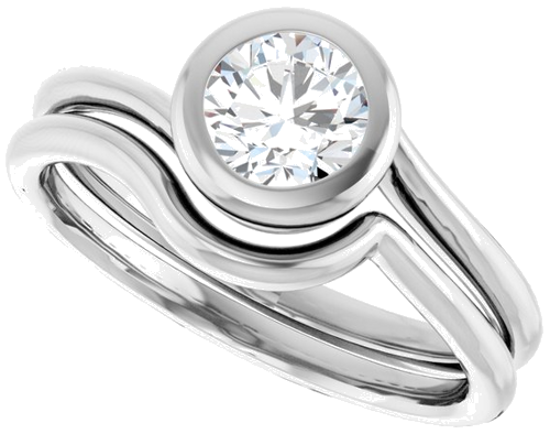 Platinum 6.5 mm Round Engagement Ring Mounting (10)