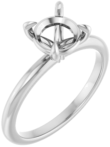 14K White 7.4 mm Round Solitaire Engagement Ring Mounting (1)