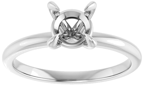Platinum  6.5 mm Round Solitaire Engagement Ring Mounting (3)