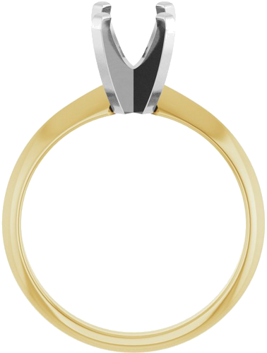 Sužadėtuvių Žiedas „Lightweight Solitaire“ 14k yellow/white gold Elongated Cushion 8mm x 6mm (2)