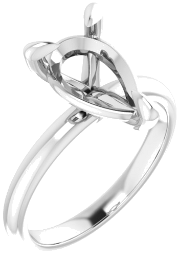 Sužadėtuvių Žiedas „Solitaire“ 585 Baltojo Aukso Pear Shape 12mm x 8mm (1)