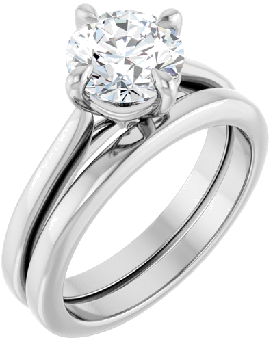 Sužadėtuvių Žiedas „Solitaire“ 14k white gold Round 7.4mm (6)