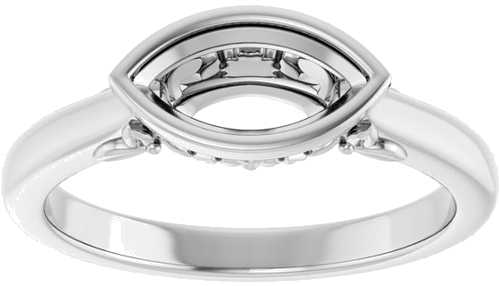 Sužadėtuvių Žiedas „Bezel-Set“ 14k white gold Marquise 9mm x 4.5mm (3)