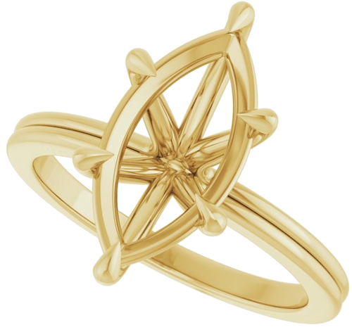 Sužadėtuvių Žiedas „Claw-Prong Solitaire“ 14k yellow gold Marquise 14mm x 7mm (5)