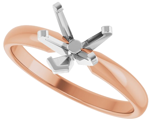 Sužadėtuvių Žiedas „Solitaire“ 14k rose/white gold Heart 6.5mm (5)