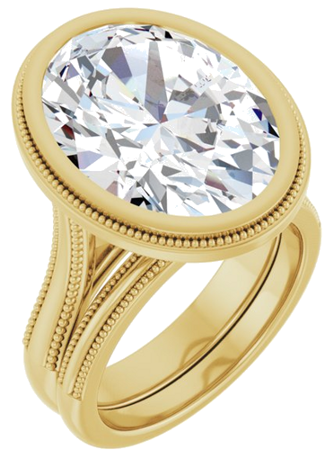 Sužadėtuvių Žiedas „Bezel-Set Solitaire“ 14k yellow gold Oval 16mm x 12mm (6)