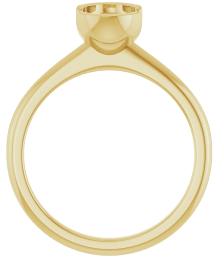 Sužadėtuvių Žiedas „Half-Bezel“ 14k yellow gold Oval 8mm x 6mm (2)