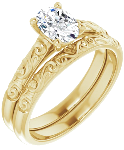 Sužadėtuvių Žiedas „Solitaire“ 14k yellow gold Oval 7mm x 5mm (6)