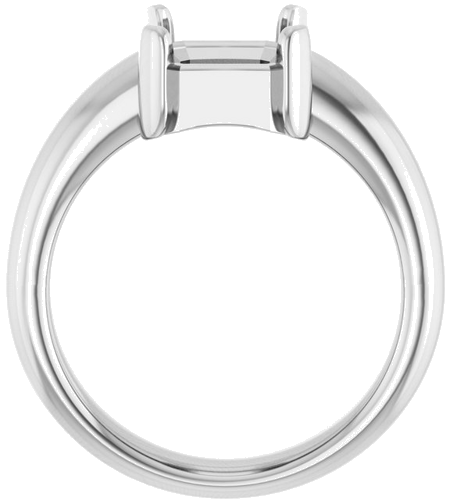 Sužadėtuvių Žiedas „Half Bezel Solitaire“ 585 Baltojo Aukso Emerald 9mm x 7mm (2)