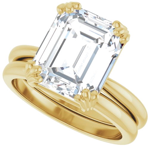 Sužadėtuvių Žiedas „Solitaire“ 14k yellow gold Emerald 11mm x 9mm (10)