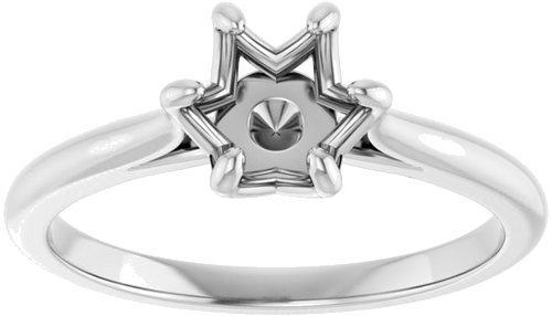 Sužadėtuvių Žiedas „Solitaire“ 14k white gold Round 6.5mm (3)