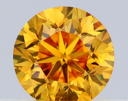 0.29 carat Fancy Vivid Orangey Yellow-VS2 GD cut Natūralus Round Deimantas (1)