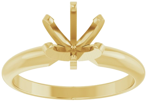 14K Yellow 6-6.6 mm Round Heavy 6-Prong Engagement Ring Mounting (3)
