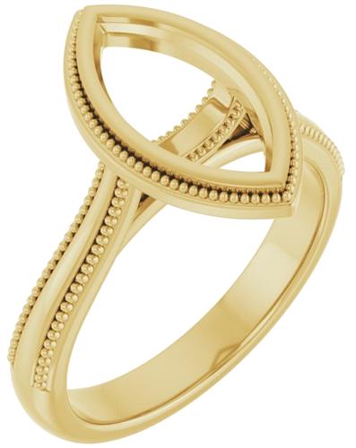 Sužadėtuvių Žiedas „Bezel-Set Solitaire“ 14k yellow gold Marquise 12mm x 6mm (1)