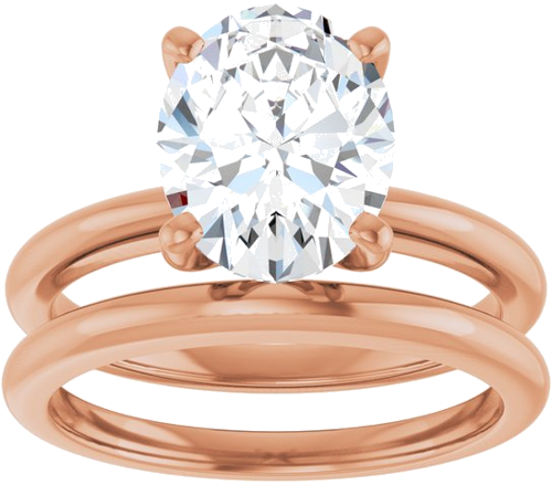 Sužadėtuvių Žiedas „Solitaire“ 585 Rožinis Aukso Oval 10mm x 8mm (8)