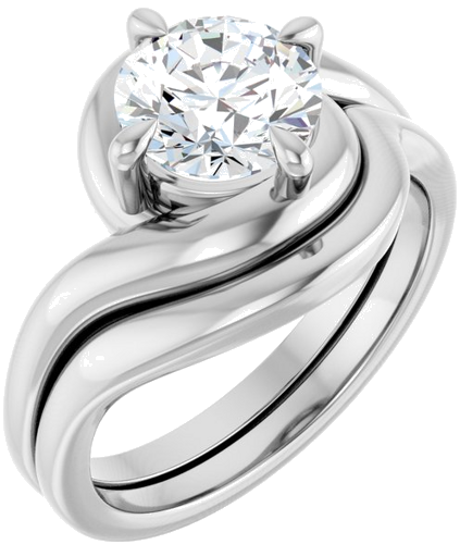Sužadėtuvių Žiedas „Claw-Prong Solitaire Bypass“ 14k white gold Round 7.4mm (6)