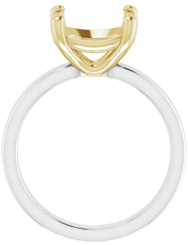 Sužadėtuvių Žiedas „Solitaire“ 14k white/yellow gold Cushion 10mm (2)