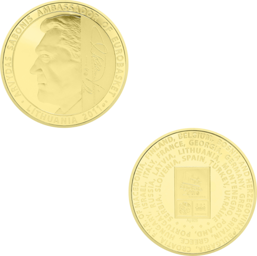 Medal Set with A. Sabonis' Signature and EuroBasket 2011, Lithuania Inscription (13)