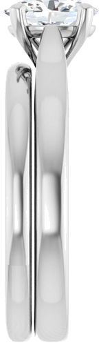 Sužadėtuvių Žiedas „Solitaire“ 585 Baltojo Aukso Oval 7mm x 5mm (9)