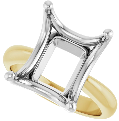 Sužadėtuvių Žiedas „Solitaire Crown-Inspired“ 14k yellow/white gold Emerald 13mm x 11mm (5)