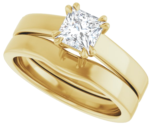 Sužadėtuvių Žiedas „Double Claw-Prong Solitaire“ 14k yellow gold Square 5mm (10)