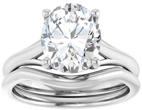 Sužadėtuvių Žiedas „Solitaire“ 14k white gold Oval 10mm x 8mm (8)