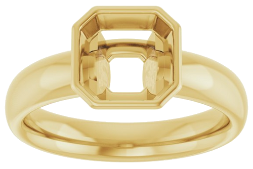 Sužadėtuvių Žiedas „Bezel-Set Solitaire“ 14k yellow gold Asscher 7mm (3)