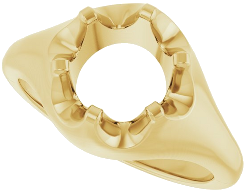 Sužadėtuvių Žiedas „Solitaire Belcher“ 14k yellow gold Round 7.4mm (5)