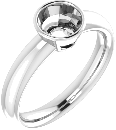 14K White 5.8 mm Round Engagement Ring Mounting (1)