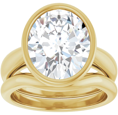 Sužadėtuvių Žiedas „Bezel-Set Solitaire“ 14k yellow gold Oval 12mm x 10mm (8)