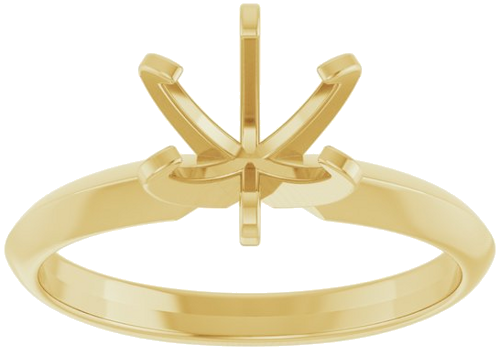 14K Yellow 7 mm Round Solitaire Engagement Ring Mounting (3)