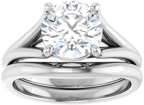 Sužadėtuvių Žiedas „Solitaire“ 14k white gold Round 8mm (8)