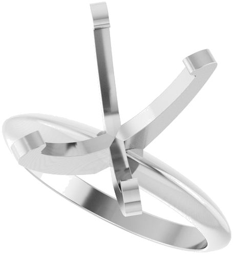 14K White 12x10 mm Oval Solitaire Engagement Ring Mounting (5)