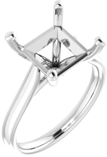 Sužadėtuvių Žiedas „Solitaire“ 585 Baltojo Aukso Square 9mm (1)