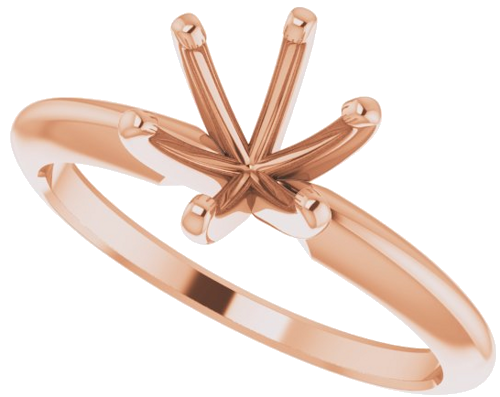 Sužadėtuvių Žiedas „Solitaire“ 585 Rožinis Aukso Round 6.6mm x 7.2mm (5)