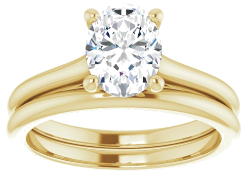 Sužadėtuvių Žiedas „Solitaire“ 585 Geltonojo Aukso Oval 8mm x 6mm (8)