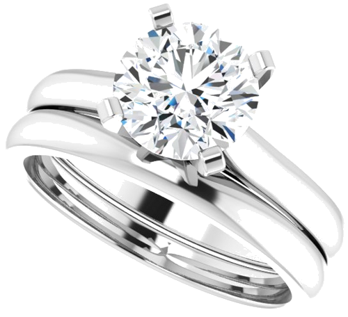 Sužadėtuvių Žiedas „Solitaire“ 950 Platinos Round 7.5mm (9)