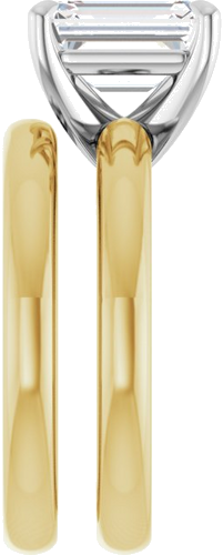 Sužadėtuvių Žiedas „Solitaire“ 585 Baltojo Ir Geltonojo Aukso Emerald 9mm x 7mm (9)