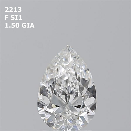 1.5 carat F-SI1 Natūralus Pear Deimantas (1)