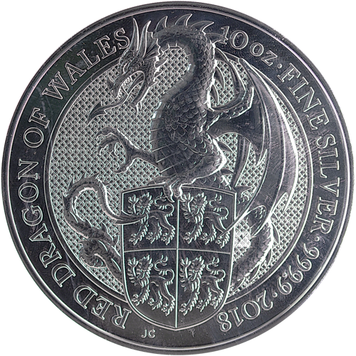 10 унции Сребърна монета Дракон 2018 с кралица на зверовете (1)