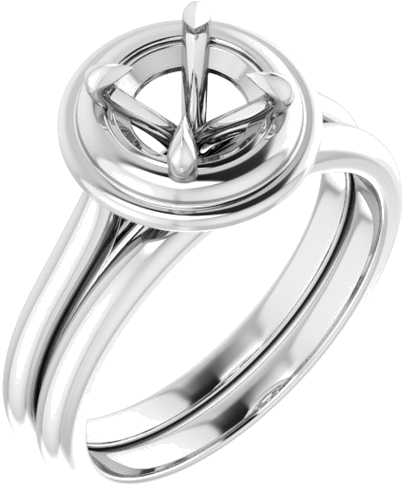 Sužadėtuvių Žiedas „Claw-Prong Solitaire“ 14k white gold Round 6.5mm (6)