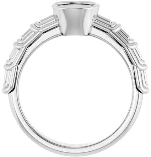 14K White 6.5 mm Round Solitaire Engagement Ring Mounting (2)