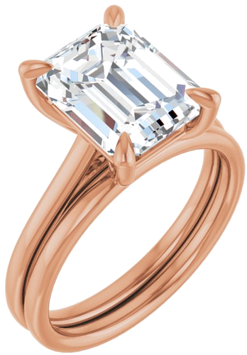Sužadėtuvių Žiedas „Claw-Prong Solitaire“ 14k rose gold Emerald 10mm x 8mm (6)