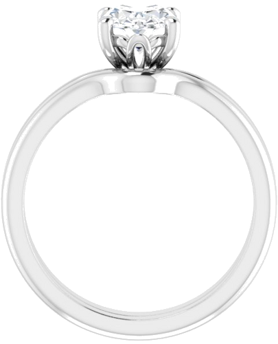 Sužadėtuvių Žiedas „Solitaire“ 585 Baltojo Aukso Oval 8mm x 6mm (7)